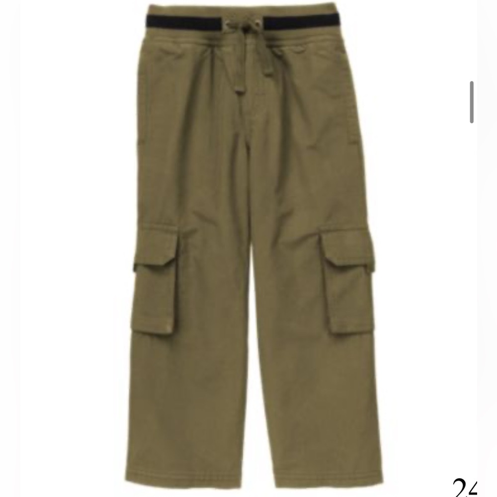 NWT Gymboree Turbo Racer Olive Cargo lined Elastic Waist Pull On Pants Size 4 **